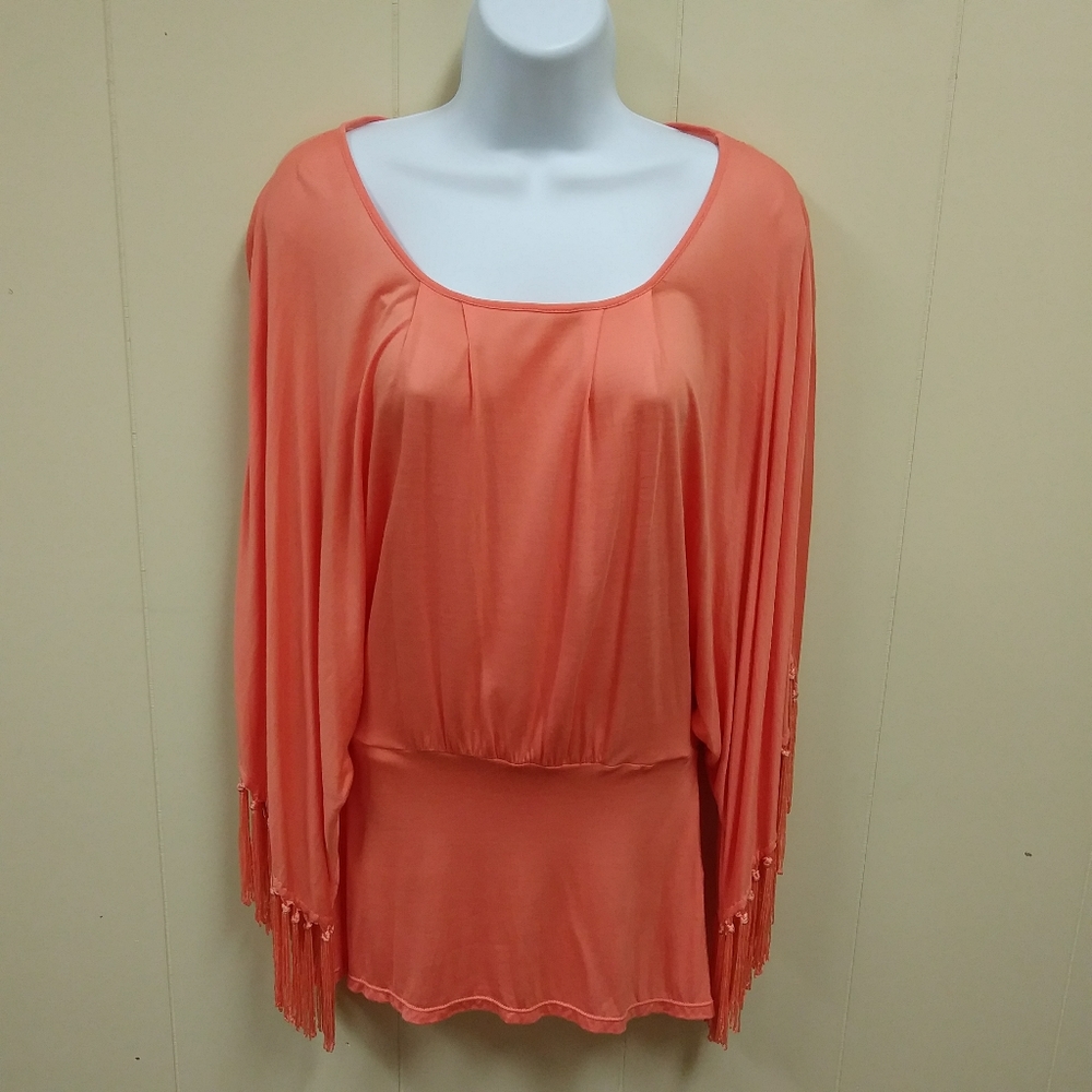 Addison Fringe sleeved top sz S EUC